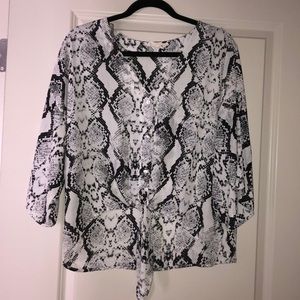 Snakeskin flowy blouse